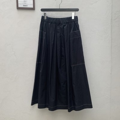 画像3: cafune（カフネ） 配色ステッチ フレアロングスカート