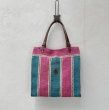 画像4: CLEDRAN（クレドラン）ジュート仕立て　ストライプ トートバッグ　STRIPE PATTERN TOTE (4)