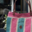 画像5: CLEDRAN（クレドラン）ジュート仕立て　ストライプ トートバッグ　STRIPE PATTERN TOTE (5)