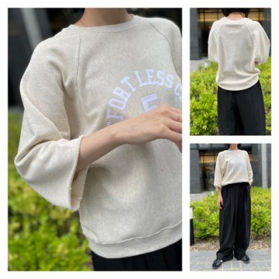 画像2: cafune（カフネ）５分袖　ラグランスリーブ　ロゴスウェットプルオーバー raglan sleeve logo sweat　